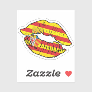 Sticker Aragon Aragonese Lipstick Lover Drapeau