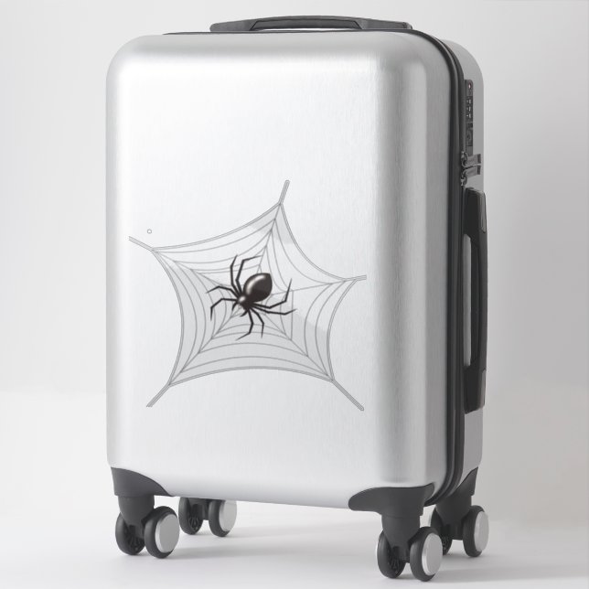 Sticker Araignée géante d'Halloween dans sa toile (Sur valise)