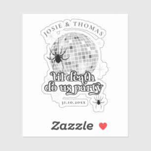 Sticker Araignées rétro d'Halloween et Mariage de boules d