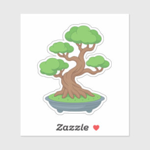 Sticker Arbre Bonsaï Japonais Tordu