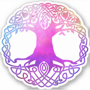 Sticker Arbre Celtique coloré de la vie