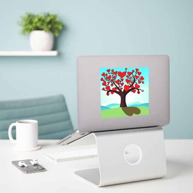Sticker   Arbre d’amour - tree of love (Ordinateur portable sur le bureau)