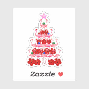 Sticker Arbre de Noël Père Noël Pink Flamant rose