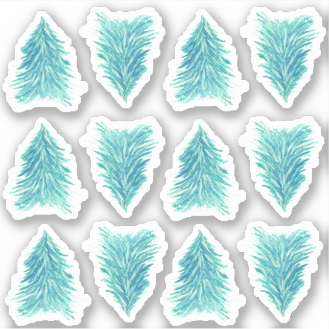 Sticker Arbre de Noël Turquoise (Devant)