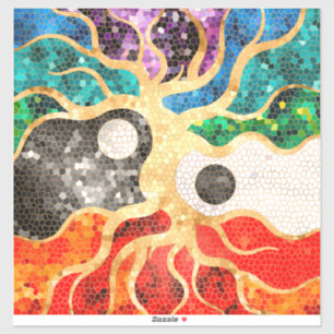 Sticker Arbre de vie en mosaïque - Yin Yang