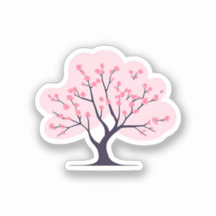 Sticker Arbre Fleur de Cerisier Rose