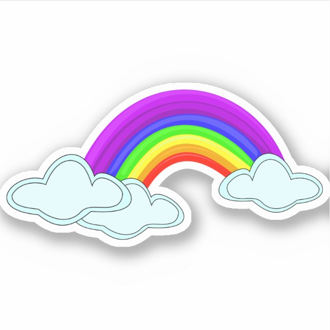 Sticker Arc-en-ciel avec nuages (Devant)