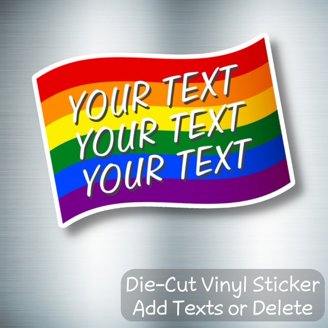 Sticker Arc-en-ciel Gay pride texte personnalisé LGBTQIA+ (Créateur téléchargé)