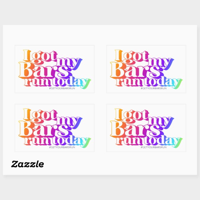 Sticker Arc-En-Ciel - J'Ai Eu Mes Barres Courir (Feuille)