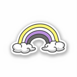 Sticker Arc-en-ciel non binaire mignon