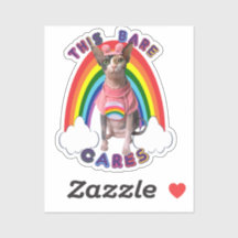 Sticker arc-en-ciel pour chats à fierté nue