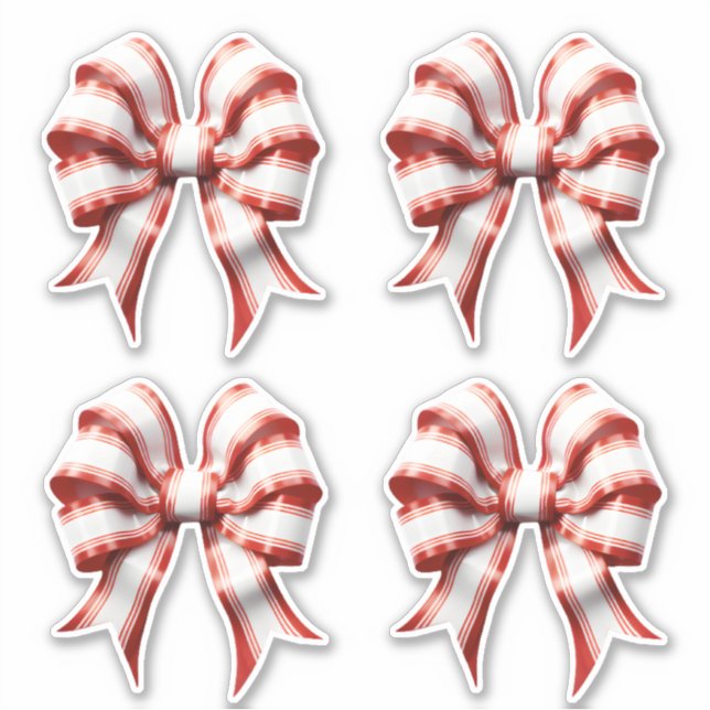 Sticker Arc rayé rouge et blanc (Devant)