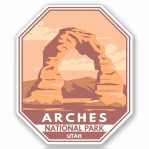Sticker Arches Parc National Utah Delicate Arch Art Retro