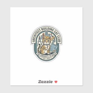Sticker Architecte Bâtiment Chat Chat Graphique Tee Art - 
