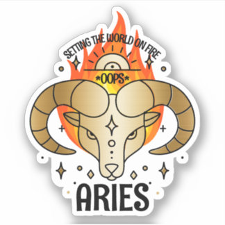 Sticker Aries ram astrologie zodiac signe de naissance per