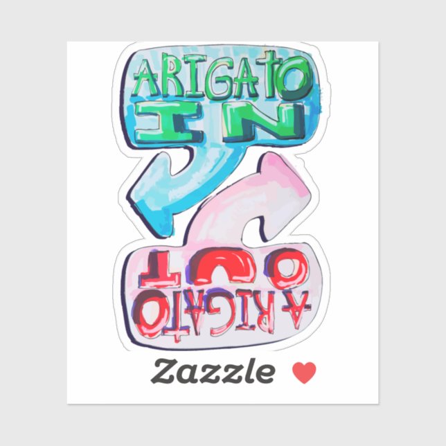 Sticker Arigato In, Arigato Out (Feuille)