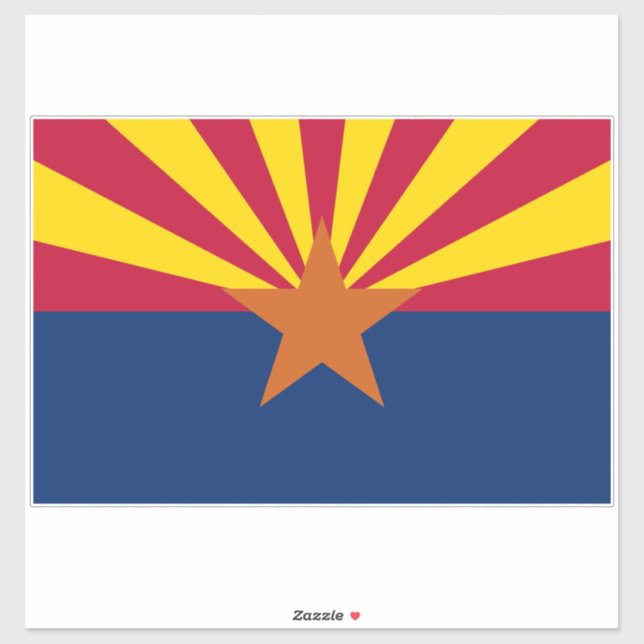 Sticker Arizona Drapeau : Réglage de Star Sun, État du cui (Feuille)