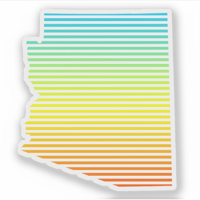 Sticker arizona fierté rayé arc-en-ciel drapeau de la fond (Devant)