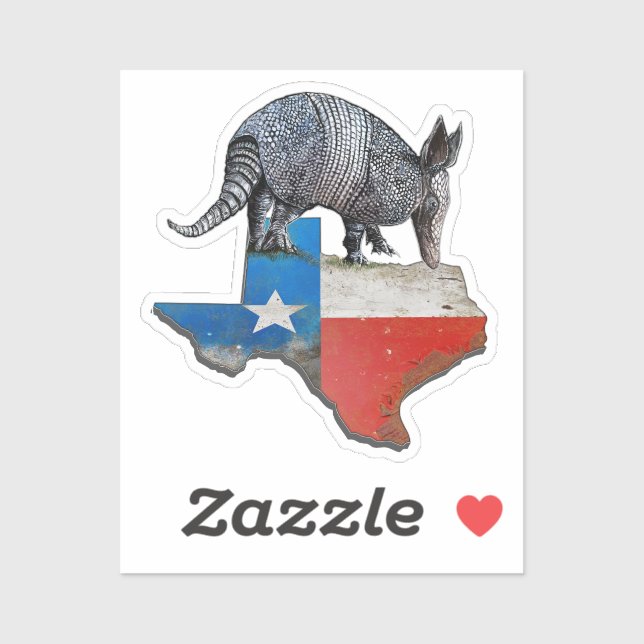 Sticker Armadillo du Texas (Feuille)