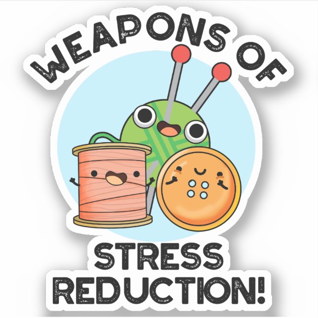 Sticker Armes De Réduction Du Stress Jeux De Tricot Drôle (Devant)