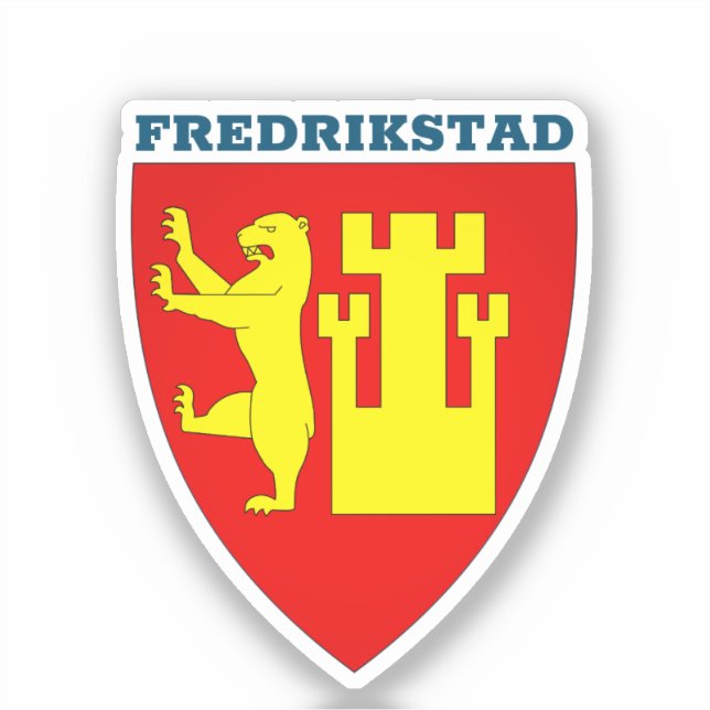 Sticker Armoiries de Fredrikstad, Norvège (Recto)