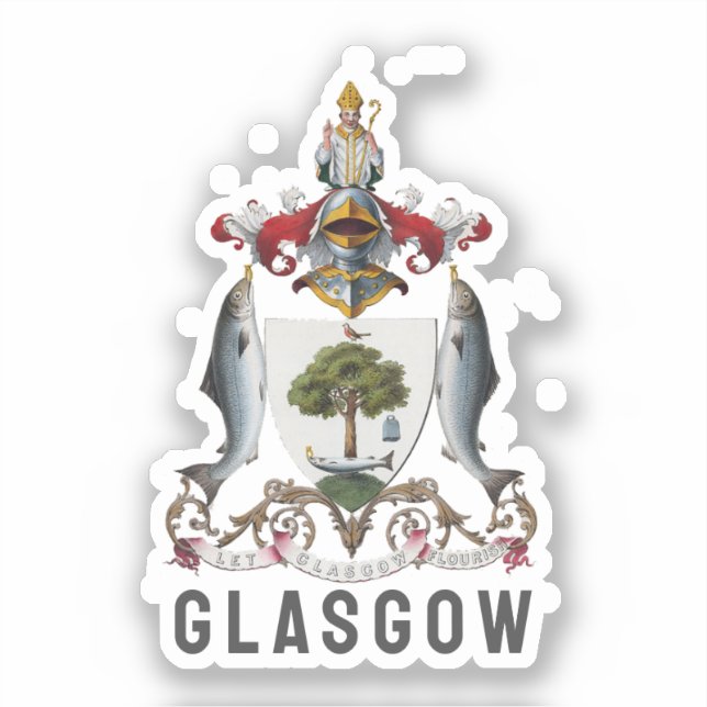 Sticker Armoiries de Glasgow, ÉCOSSE (Recto)