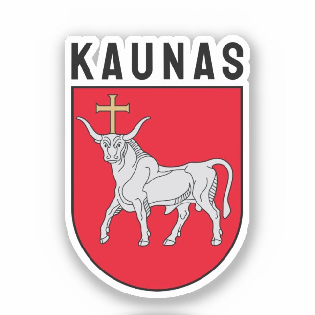 Sticker Armoiries de Kaunas, Lituanie (Recto)