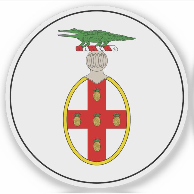 Sticker Armoiries de la Jamaïque (1875 - 1906) (Devant)