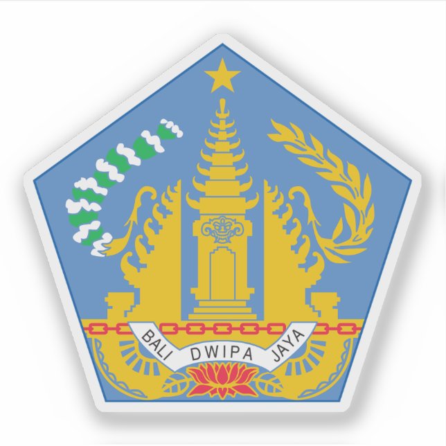 Sticker Armoiries de la province de Bali, Indonésie (Devant)