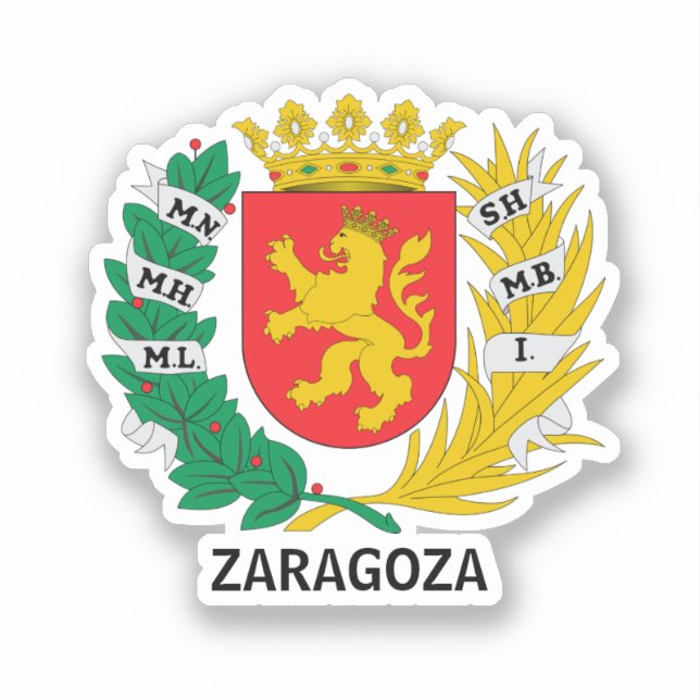 Sticker Armoiries de Saragosse, ESPAGNE (Recto)