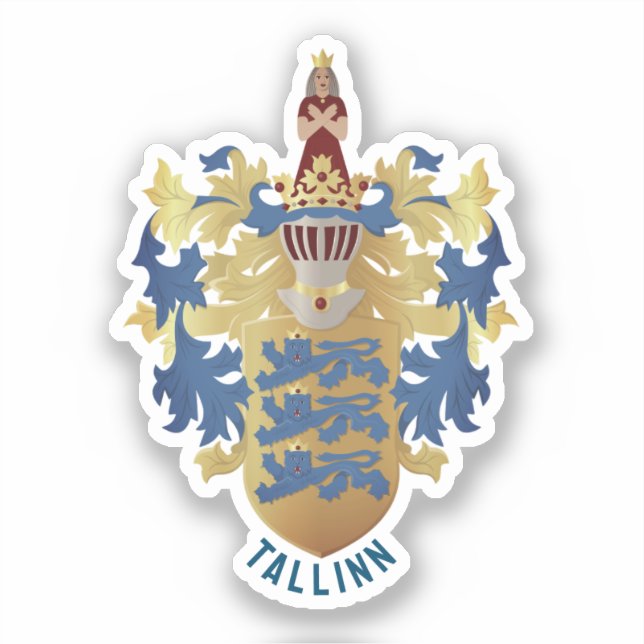 Sticker Armoiries de Tallinn - ESTONIE (Recto)