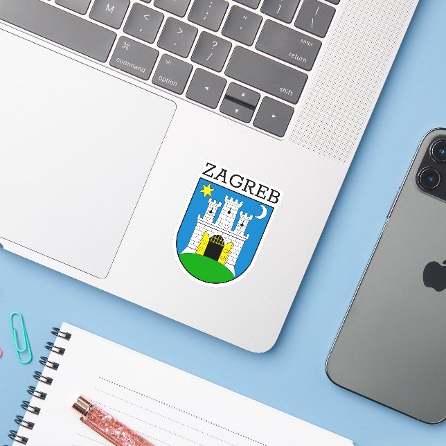 Sticker Armoiries de Zagreb (Ordinateur portable avec iPhone)