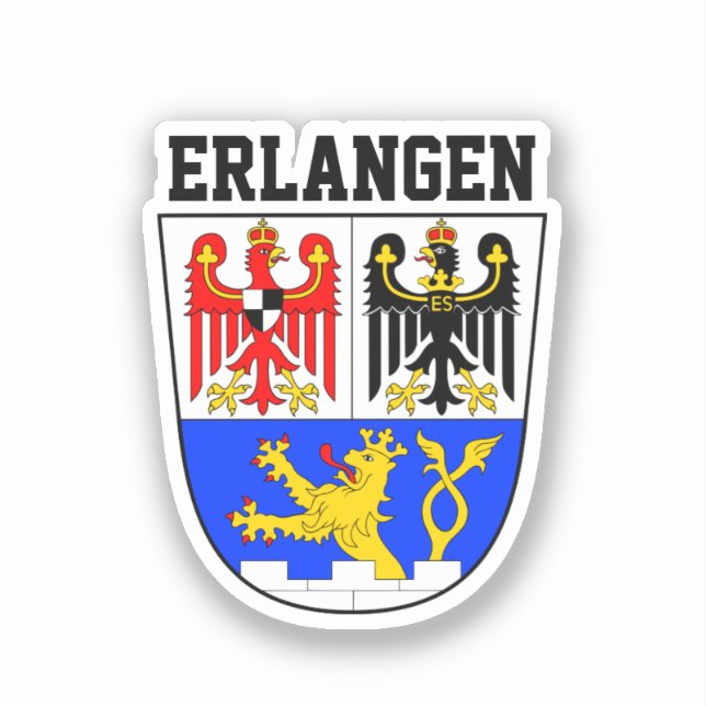 Sticker Armoiries d'Erlangen, ALLEMAGNE (Recto)