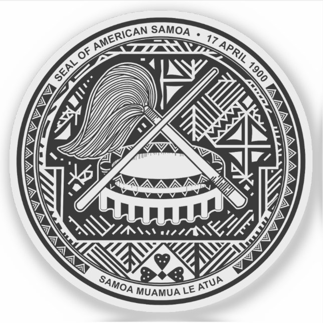 Sticker Armoiries des Samoa américaines, États-Unis (Devant)