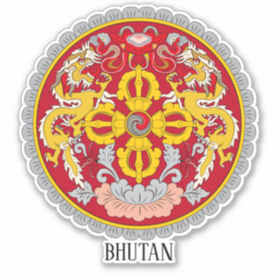 Sticker Armoiries Du Bhoutan Patriotique