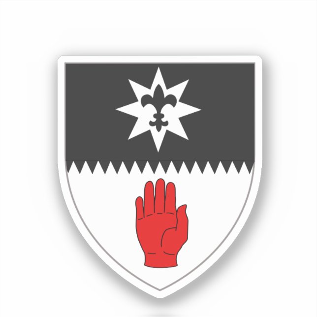 Sticker Armoiries du comté de Tyrone, Irlande du Nord (Recto)