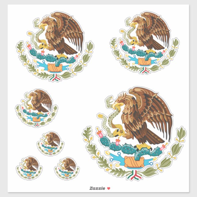 Sticker Armoiries du Mexique - Drapeau du Mexique (Feuille)