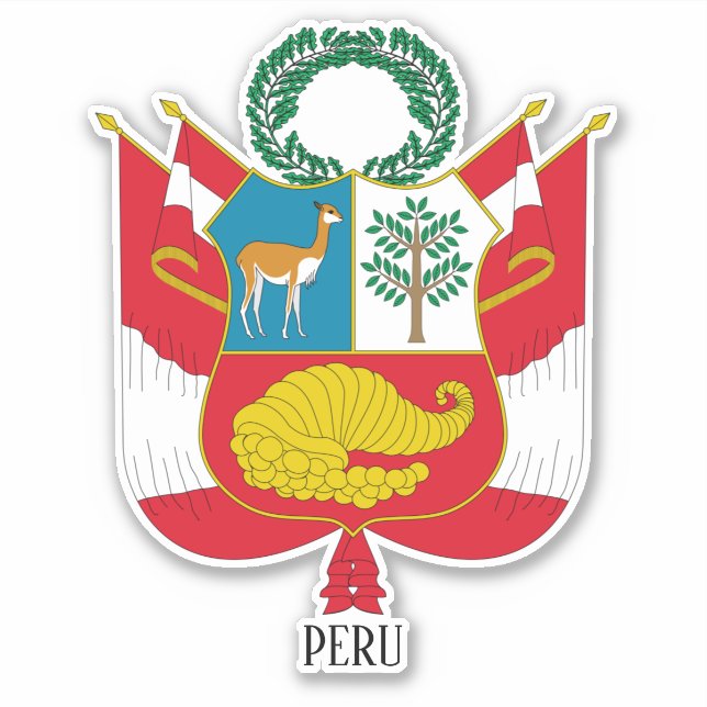 Sticker Armoiries Du Pérou Patriotique (Devant)