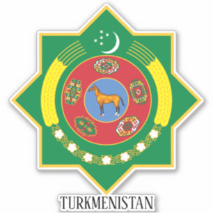 Sticker Armoiries Du Turkménistan Patriotique