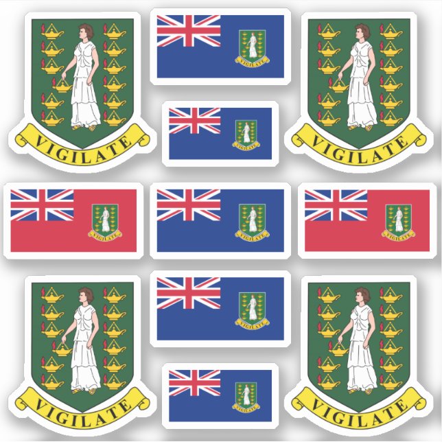 Sticker Armoiries et drapeau de l'île vierge britannique (Devant)