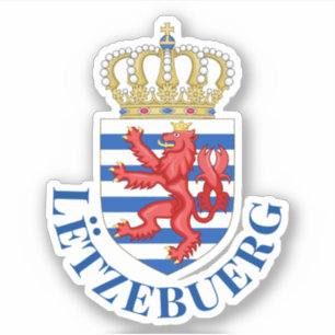 Sticker Armoiries luxembourgeoises (avec nom en dessous)