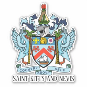 Sticker Armoiries Nationales De Saint-Kitts-Nevis Patrioti
