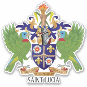 Sticker Armoiries Nationales De Sainte-Lucie Patriotique