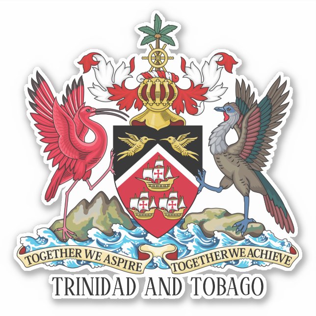 Sticker Armoiries nationales de Trinité-et-Tobago (Devant)