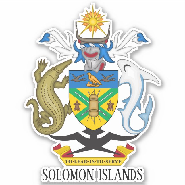 Sticker Armoiries Nationales Des Îles Salomon (Devant)