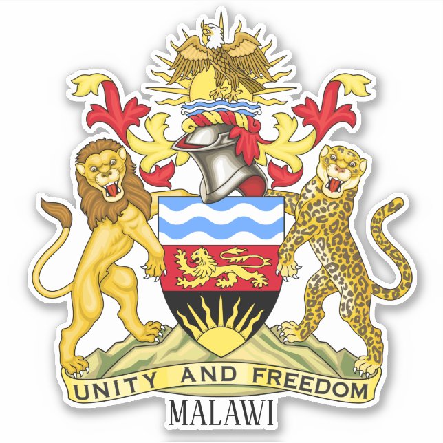 Sticker Armoiries Nationales Du Malawi (Devant)