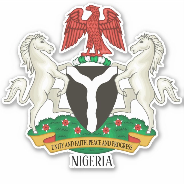 Sticker Armoiries Nationales Du Nigéria Patriotique (Devant)