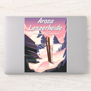 Sticker Arosa Lenzerheide, poster suisse de ski.