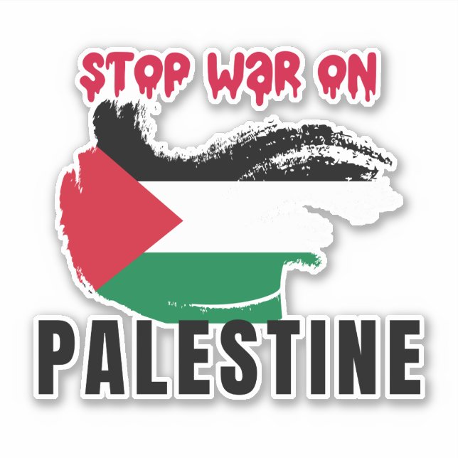 STICKER ARRÊTER LA GUERRE SUR LA PALESTINE (Devant)