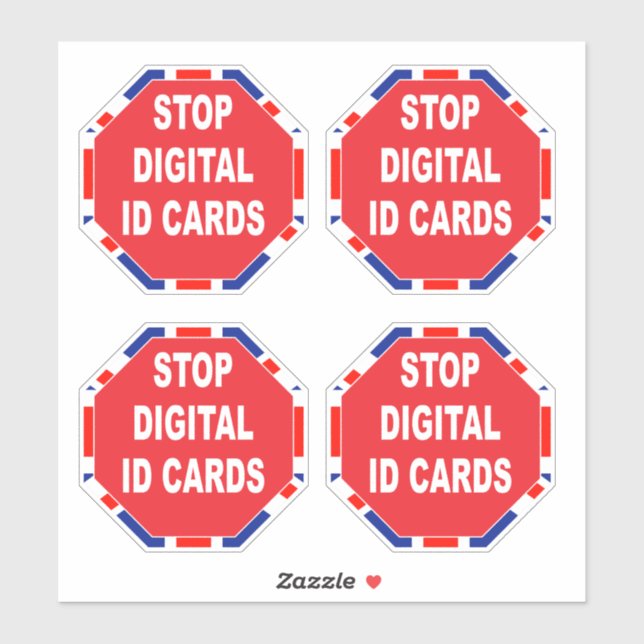 Sticker Arrêter les cartes d'identité numériques (Feuille)